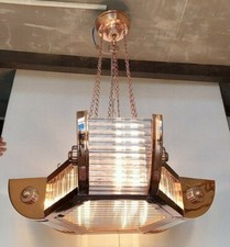 Lampadario nave in ottone replica design nautico - soffitto asta in vetro da ...