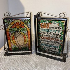 Finale libro doppio lato stile vetro colorato serinità preghiera preghiera mani Giappone