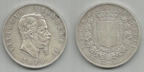 Vittorio emanuele 5 lire - vittorio, ii
