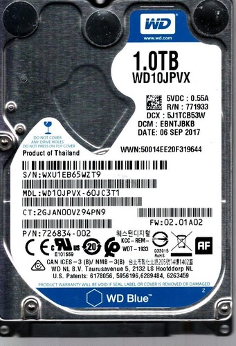 Wd10jpvx 60jc3t1 wxu1e - wd10jpvx-60jc3t1, s/n: