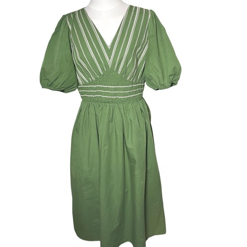Gilli abito midi - smocked, verde