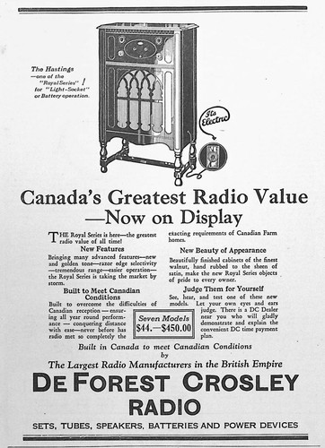 1927 canadian deforest crosley - deforest,