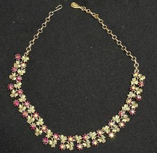 Collana vintage CORO con strass cm.24 con catena regolabile cm.41