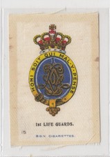 BDV Silk Cigarette card 15, British Army Badges 1914: 1st Life Guards
