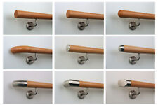 Corrimano in faggio con supporto Ø42 mm e vari Estremità Scale Ringhiera Maniglia Asta