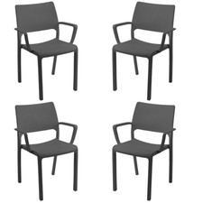 Sedia con braccioli in resina