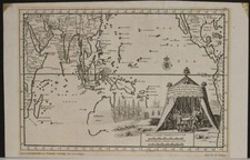 AUSTRALIA OCEANO PACIFICO INDIE ORIENTALI AMERICHE INDOCINA 1706 VANDERAA MAPPA ANTICA