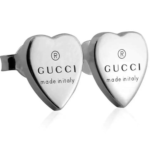 Orecchini cuore con marchio