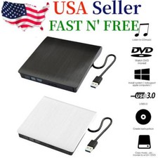 Unità Esterna Slim USB 3.0 Lettore Disco Masterizzatore CD DVD Scrittore per PC Portatile Mac
