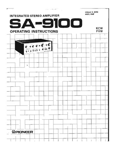 Pioneer 9100 amplificatore - pioneer, sa-9100