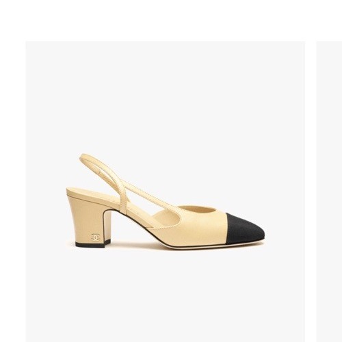 Chanel beige nero punta a - beige, e