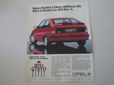 advertising Pubblicità 1985 OPEL KADETT GSI