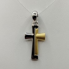 Croce oro 750 18k 2 colori