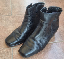 Stivaletti donna con zeppa Frau Tg. 38 vera pelle glove nero con scatola