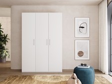 Armadio guardaroba moderno per camera da letto cameretta 3 ante battenti bianco