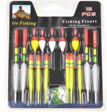 SET 15 GALLEGGIANTI DA PESCA VARIE MISURE CON CONNETTORI PER MARE LAGO FIUME