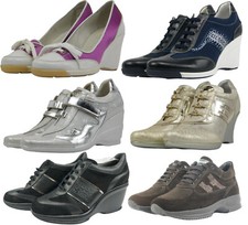 ZEPPE Scarpe Donna Signora OUTLET-30% Scamosciato pelle Nero Italiane marrone