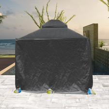 Domi Copertura Gazebo Invernale Universale 10'x10' con Fianchi e Finestre in Rete (Nero)