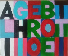 Alighiero Boetti Omaggio Acrilico Su Tela 30 Xv25 Cm