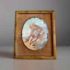 Antico dipinto olio con