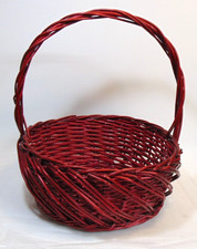 Cesto raccolta vimini rosso