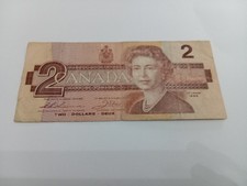 2 Dollari Banconota Canada Del 1986 Circolata
