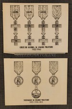 CROCE DI GUERRA E MEDAGLIE AL VALORE MILITARE - Chine su Carta da Lucido