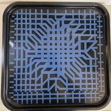 Victor vasarely vassoio in banda stagnata realizzato per l'italsider 1200 esempl