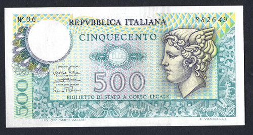 Biglietto stato 500 lire - biglietto,
