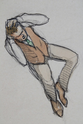 Uomo caduto disegno - |, |