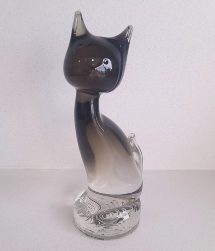 Statuina scultura gatto - , vetro