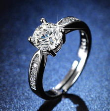 Anello solitario in argento