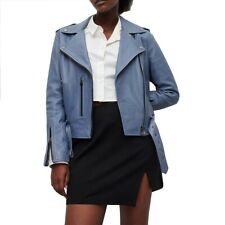 Donna Grigio Moto Pelle Giacca