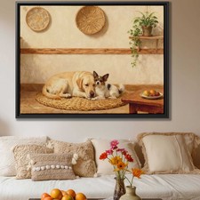 Labrador Framed Oil Painting