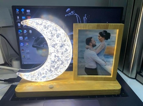 Lampada tavolo led luna con - tavolo,
