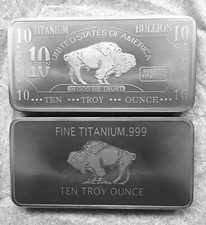 Lingotto di titanio 10 oz bufalo lingotto di titanio moneta oncia oncia impianto regalo NUOVO