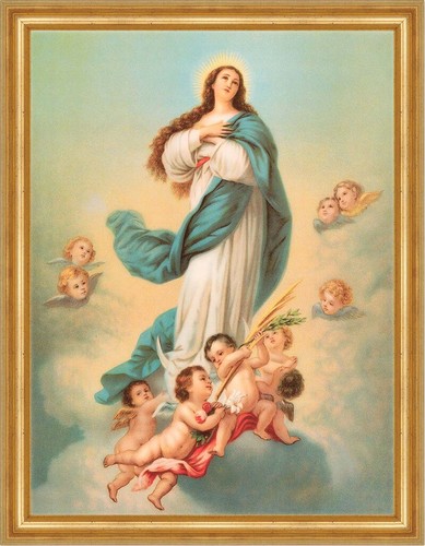 Maria con angeli aureola - maria,