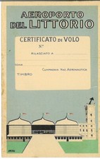 Libretto di Volo (con custodia) Aeroporto Littorio, Compagnia Nazionale Aeronaut