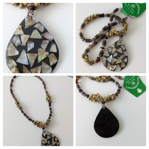 Collana vintage perline nero - collana,