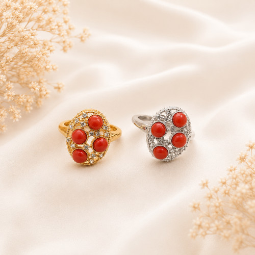 Anello donna corallo rosso - anello,