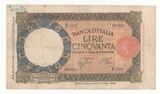 50 LIRE LUPETTA CAPITOLINA  ( FASCIO )  ROMA 1°  TIPO DECR  29 - 04  - 1940
