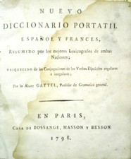 Nuevo Diccionario Portatil Espanol y Frances. . 1798. .