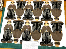 Deans Rag Book vintage anni '30 6 x CHARLIE CHAPLIN pannello tessuto taglio e cucito 13" decano