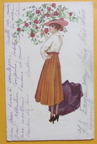 Cartolina epoca donna - ,