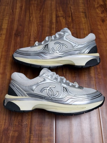 Chanel trainer white silver - cc,