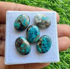 Cabochon ovali rame turchese