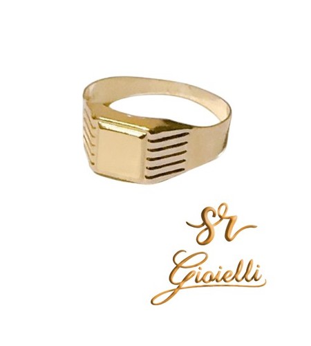 Anello scudo quadrato oro - scudo,
