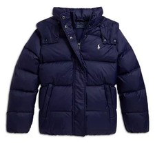 Piumino con cappuccio blu Polo