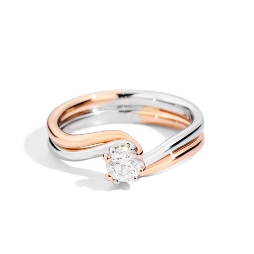 Anello solitario doppio - doppio, filo