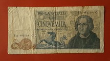BANCONOTA 5000 LIRE COLOMBO II